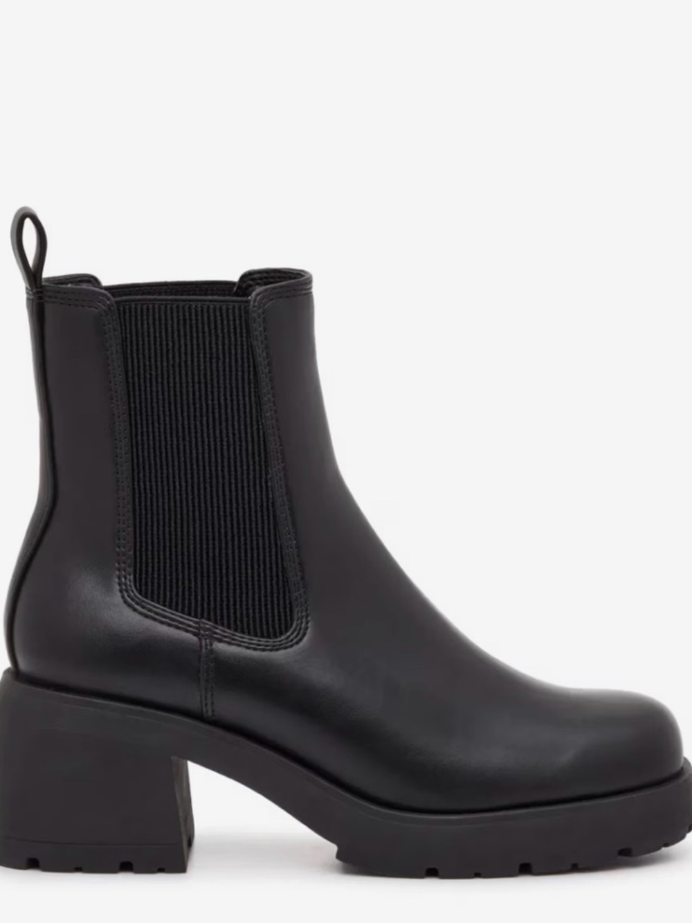 Steve Madden Bronte Chunky Chelsea Boots Black Lug Sole Size 8.5 Trendy Minimal - Picture 5 of 5